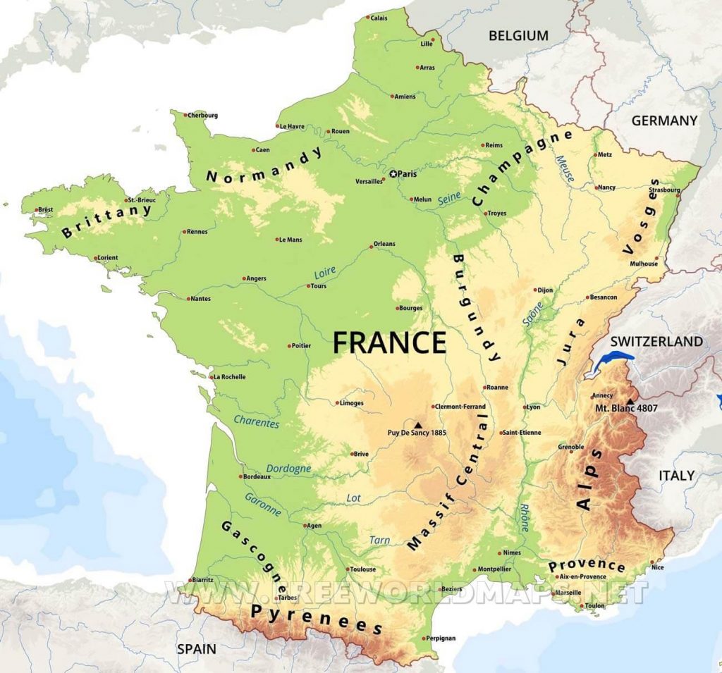 Các dãy núi nổi tiếng của Pháp 