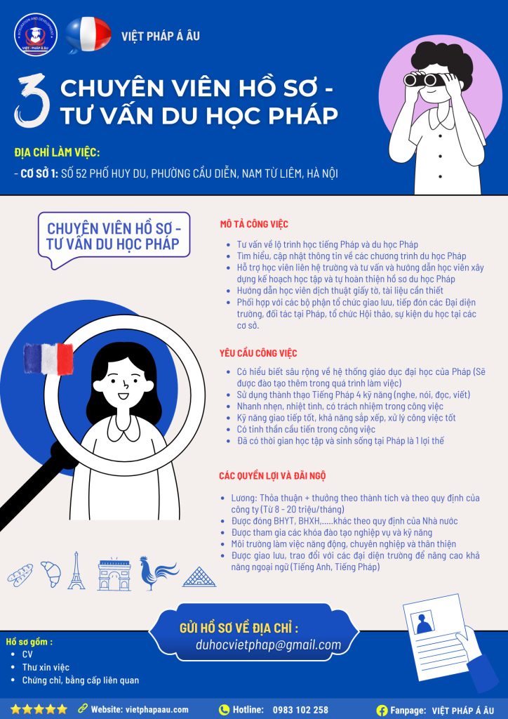 Chuyên viên tư vấn du học pháp - vpaa