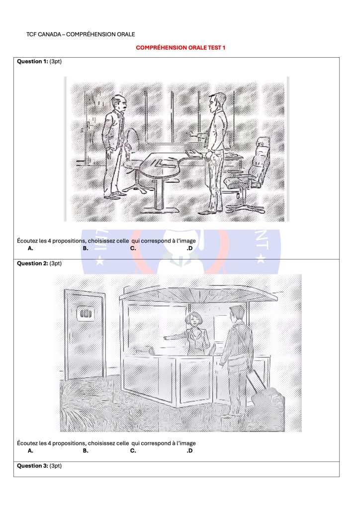 COMPRÉHENSION ORALE TEST 1 page 1