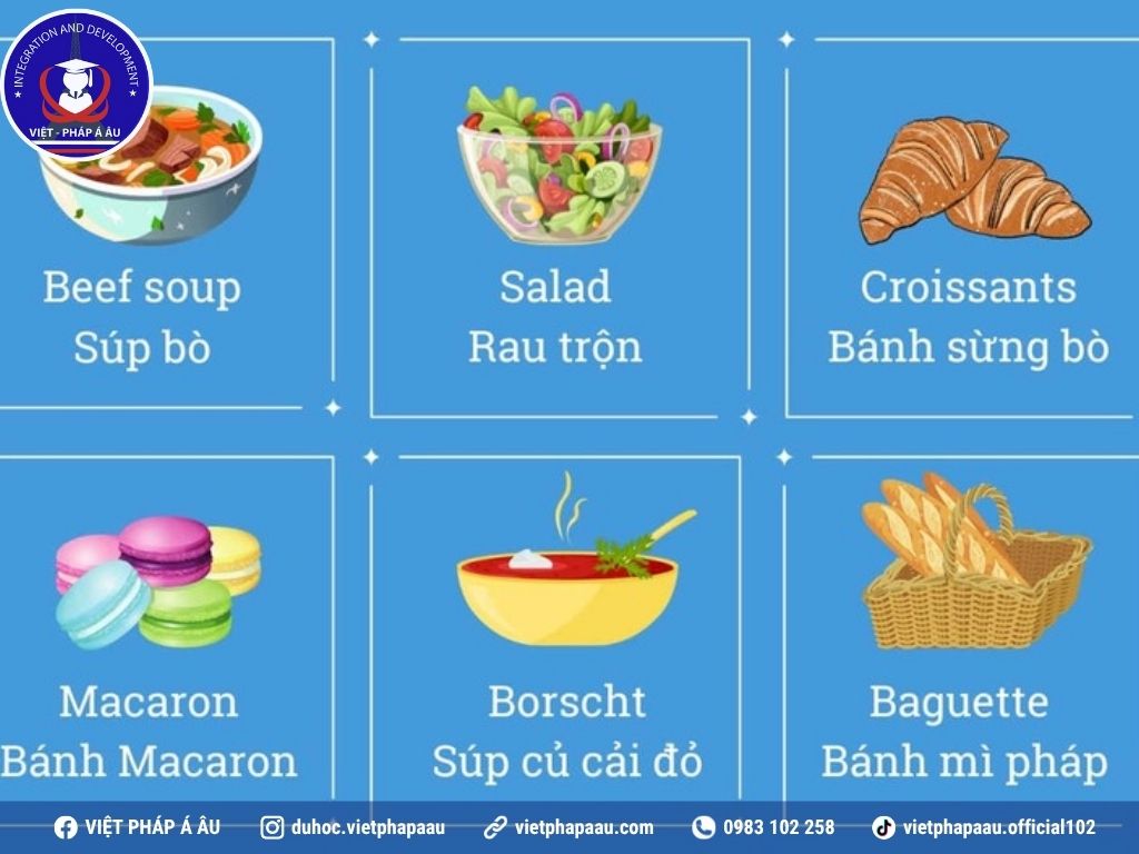 Từ vựng tiếng Pháp về tên các món ăn