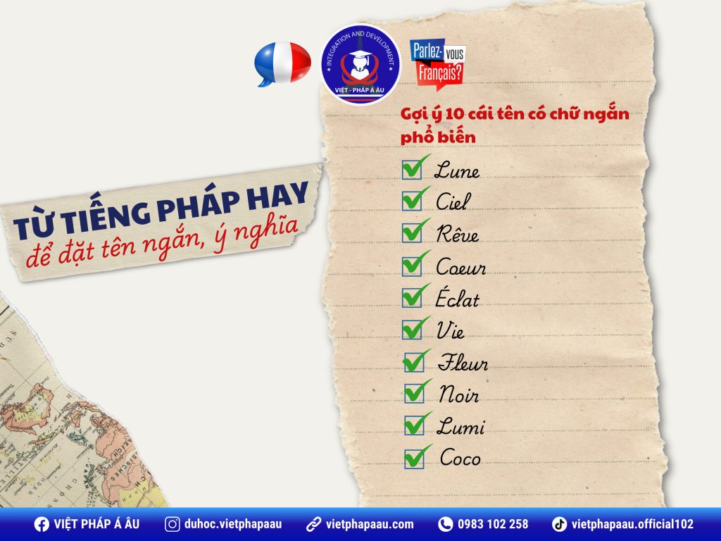 Từ tiếng Pháp hay để đặt tên