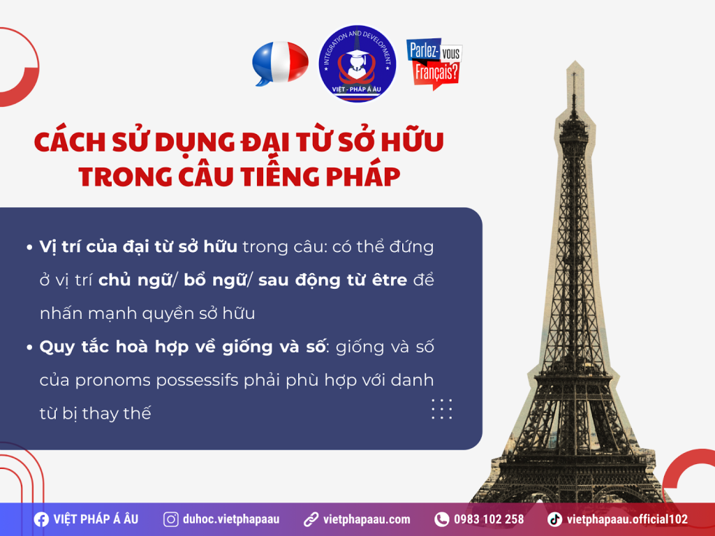 Cách sử dụng đại từ sở hữu trong tiếng Pháp
