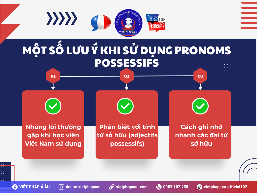 Một số lưu ý khi sử dụng pronoms possessifs