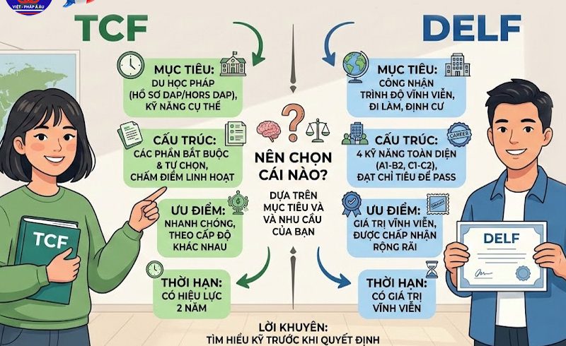 Nên thi TCF hay DELF