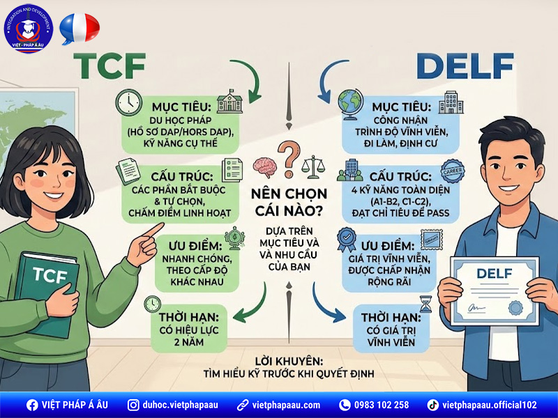 Nên thi TCF hay DELF
