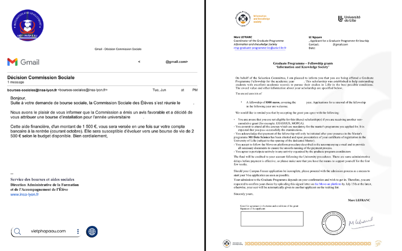 Chèn ảnh minh chứng 2 bạn đc học bổng