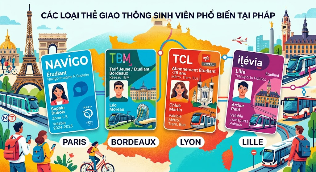 Các loại thẻ giao thông sinh viên phổ biến tại Pháp